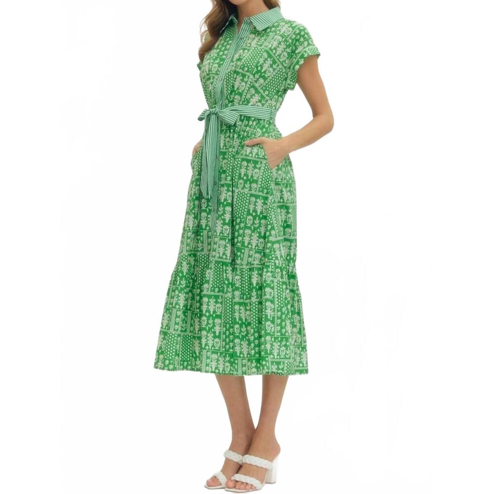 NEW ENTRO ginevra dress in green - Picture 4 of 8